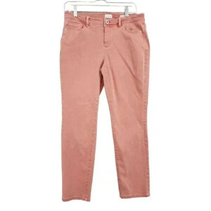 J. Jill Womens  Authentic Slim Ankle Jeans Size 8R Pink 10PT